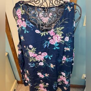 Torrid Floral Tank Top - Navy and Pink